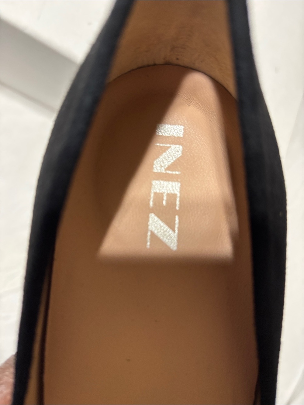 Inez Lola Black Pointed Suede Pumps with leather sole. Made in Spain. NWOT - Picture 5 of 10